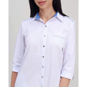 Халат медицинский Манхэттен цвет бело-голубой женский размер 52