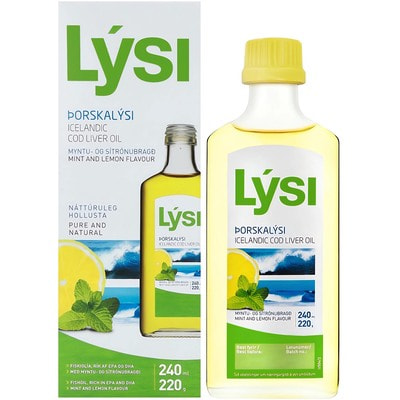 Омега-3 (рыбий жир) LYSI (Лиси) со вкусом лимона и мяты флакон 240 мл