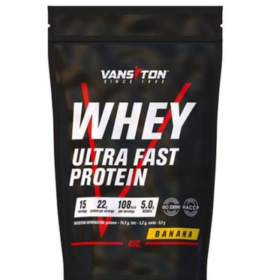 Высокопроцентный сывороточный белок для спортсменов VANSITON (Ванситон) Ultra Pro (Ультра Про) Протеин Банан порошок 450 г