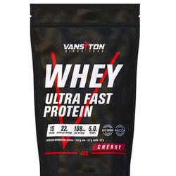 Високопроцентний сироватковий білок для спортсменів VANSITON (Вансітон) Ultra Pro (Ультра Про) Протеїн Вишня порошок 450 г