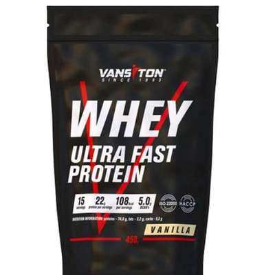 Високопроцентний сироватковий білок для спортсменів VANSITON (Вансітон) Ultra Pro (Ультра Про) Протеїн Ваніль порошок 450 г