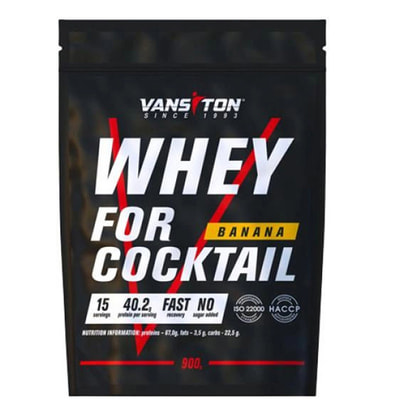 Высокобелковый продукт для спортсменов VANSITON (Ванситон) Для коктейлей Протеин Банан порошок 900 г