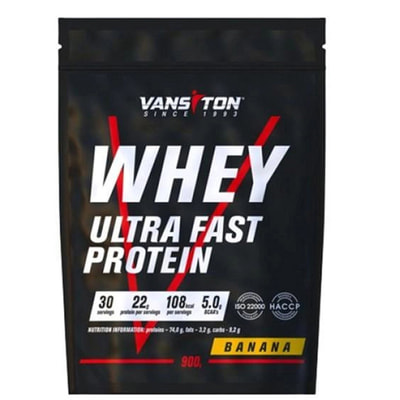 Высокопроцентный сывороточный белок для спортсменов VANSITON (Ванситон) Ultra Pro (Ультра Про) Протеин Банан порошок 900 г