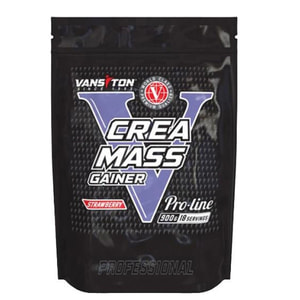 Углеводно-белковый продукт для спортсменов VANSITON (Ванситон) Creamass (Креамасс) Клубника порошок 900 г