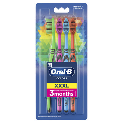 Зубна щітка ORAL-B (Орал-бі) Colors (Колорс) 40 середньої жорсткості 4 шт