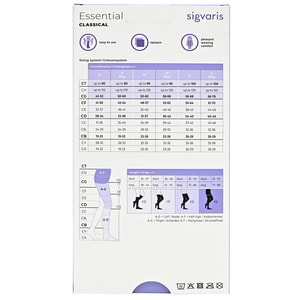 Чулки компрессионные с силиконовым фиксатором SIGVARIS (Сигварис) Essential Classical артикул 19335 класс 2 с закрытым мыском бежевый размер L short