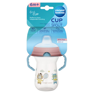 Кружка CANPOL (Канпол) артикул 56/612_blu тренировочная с силиконовым носиком и ручками 150 мл