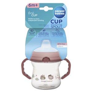 Кружка CANPOL (Канпол) артикул 56/612_pin тренировочная с силиконовым носиком и ручками 150 мл