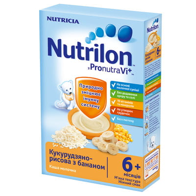 Каша молочная детская Нутриция NUTRILON (Нутрилон) Кукурузно-рисовая с бананом с 6 месяцев 225 г