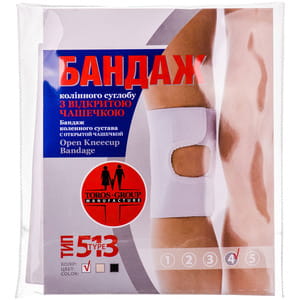 Бандаж на коленный сустав с открытой чашечкой Торос Групп 513 размер 4