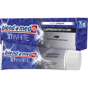 Зубная паста BLEND-A-MED (Блендамед) 3D White С древесным углем 75 мл