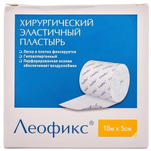 Пластырь Леофикс хирургический эластичный размер 10 м х 5 см 1 шт