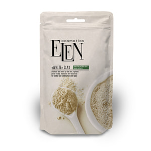 Глина косметична біла ELEN COSMETICS (Елен косметикс) з ектрактом зеленого чаю та алое вера 40 г