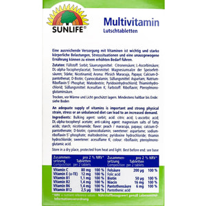 Витамины SUNLIFE (Санлайф) Multivitamin (Мультивитамин) таблетки рассасывающие упаковка 30 шт