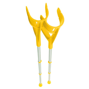 Костыль подлокотный алюминиевый REBOTEC (Реботек) с опорой высота 99-122 см модель MAGIC-TWIN STANDARD-CLIP цвет желтый