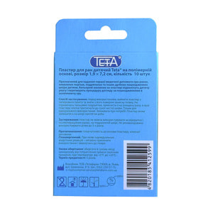 Пластырь медицинский Teta (Тета) для ран детский на полимерной основе размер 7,2 см х 1,9 см 10 шт