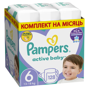 Подгузники для детей PAMPERS Active Baby (Памперс Актив Бэби) 6 от 13 до 18 кг 128 шт