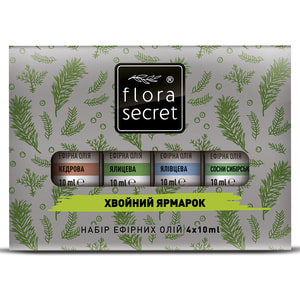 Набір ефірних олій FLORA SECRET (Флора Сікрет) Хвойний ярмарок 4 флакони по 10 мл