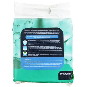 Пеленки гигиенические Teta (Тета) абсорбирующие впитывающие размер 60 см x 40 см упаковка 10 шт