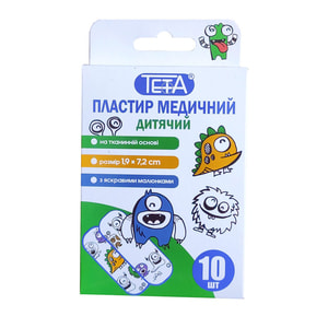 Пластырь бактерицидный Teta (Тета) для ран детский на тканевой основе размер 1,9 см х 7,2 см 10 шт