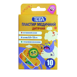 Пластир бактерицидний Teta (Тета) для ран дитячий на тканинній основі розмір 2,5 см х 7,2 см 10 шт