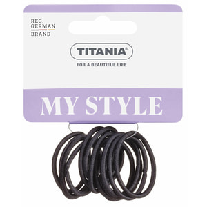 Защіпка для волосся TITANIA (Титанія) еластична маленька чорна 2 мм артикул 7800 12 шт