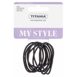 Защіпка для волосся TITANIA (Титанія) еластична чорна 2 мм артикул 7800 9 шт