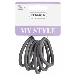 Защіпка для волосся TITANIA (Титанія) еластична маленька сіра 6 мм артикул 7814 6 шт
