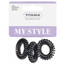 Зажим для волос TITANIA (Титания) пластмассовый черный артикул 7914 3 шт