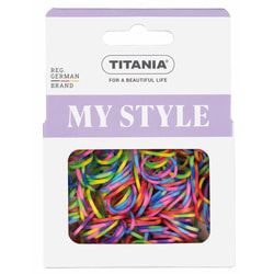 Зажим для волос TITANIA (Титания) эластичный маленький разноцветный 1,5 см артикул 8067 150 шт