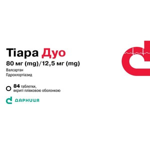 Тиара Дуо табл. п/о 80мг/12,5мг №84
