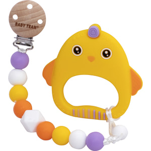 Прорезыватель детский BABY TEAM (Беби Тим) артикул 4055 силиконовый с цепочкой с 4-х месяцев 1 шт