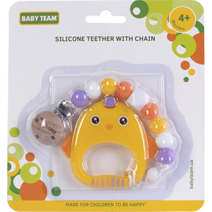 Прорезыватель детский BABY TEAM (Беби Тим) артикул 4055 силиконовый с цепочкой с 4-х месяцев 1 шт