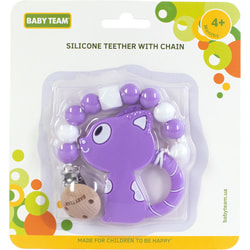 Прорізувач дитячий BABY TEAM (Бебі Тім) артикул 4055 силіконовий з ланцюжком з 4-х місяців 1 шт