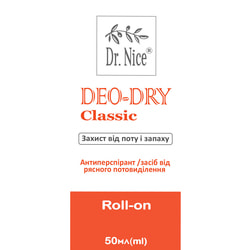 Дезодорант для тіла DR.NICE (Доктор найс) Deo-Dry Classic Roll-on від поту та запаху 50 мл