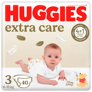 Підгузки для дітей HUGGIES (Хагіс) Elite Soft Extra Care (Еліт софт) 3 від 6 до 10 кг 40 шт