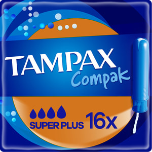 Тампони жіночі TAMPAX (Тампакс) Compak (Компакт) Super Plus Duo (Супер Плюс Дуо) з аплікатором 16 шт