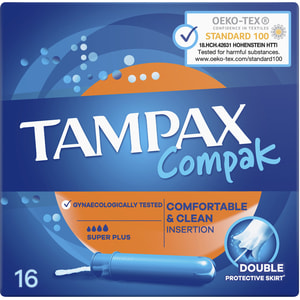 Тампони жіночі TAMPAX (Тампакс) Compak (Компакт) Super Plus Duo (Супер Плюс Дуо) з аплікатором 16 шт