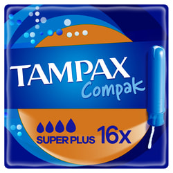 Тампоны женские TAMPAX (Тампакс) Compak (Компакт) Super Plus Duo (Супер Плюс Дуо) с аппликатором 16 шт