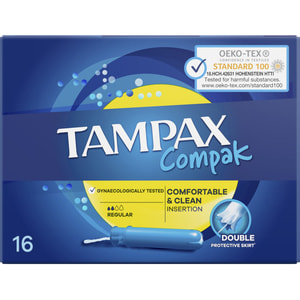 Тампоны женские TAMPAX (Тампакс) Compak (Компакт) Regular Duo (Дуо) с аппликатором 16 шт