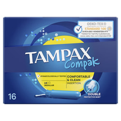 Тампоны женские TAMPAX (Тампакс) Compak (Компакт) Regular Duo (Дуо) с аппликатором 16 шт