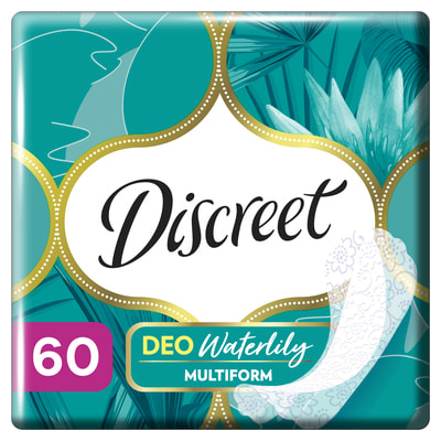 Прокладки ежедневные DISCREET (Дискрит) Deo Water Lily Multiform Triple (Lео вотер лил мультиформ трипл) гигиенические женские 60 шт