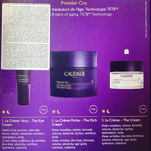 Набір CAUDALIE (Кадалі) Premier Cru Rich крем для очей 5 мл + крем для обличчя 50мл + крем для обличчя 15 мл