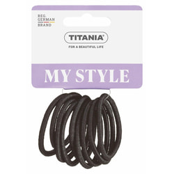Защіпка для волосся TITANIA (Титанія) еластична чорна 4 мм артикул 7800 9 шт