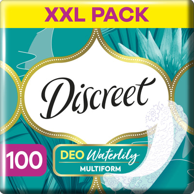 Прокладки щоденні DISCREET (Діскріт) Deo Water Lily Multiform Quatro (Део вотер лілі мультиформ кватро) гігігєнічні жіночі 100 шт