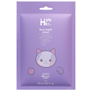 Маска для лица тканевая MINIMI KIDS BEAUTY (Миними Кидс Бьюти) Лаванда 25 мл