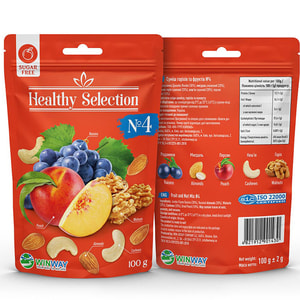 Суміш горіхів та фруктів WINWAY (Вінвей) без цукру Healthy Selection №4 100 г