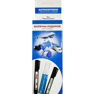 Набор антисептики флаконы-карандаши (перекись водорода, йод, бриллиант зеленый)