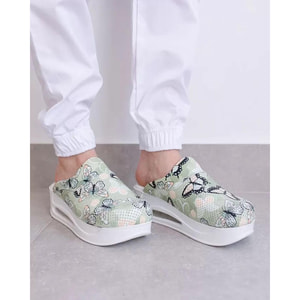 Взуття медичне сабо на платформі Butterfly green розмір 40