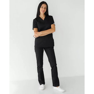 Костюм медичний з принтом Топаз жіночий колір чорний розмір 58